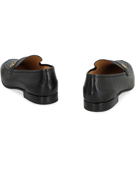Bally Black Grainy Leather Loafers for men