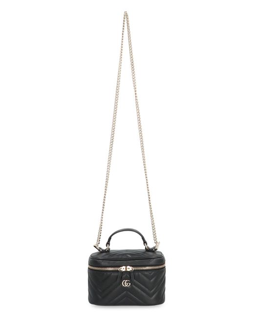 Gucci Black Gg Marmont Leather Mini Handbag