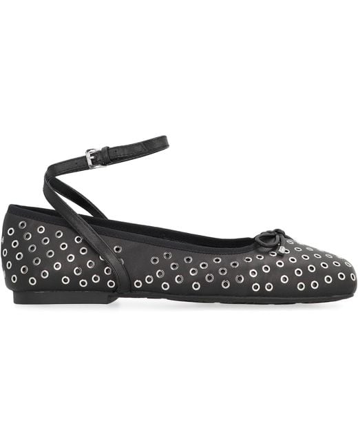 MICHAEL Michael Kors Black Collette Flex Leather Ballet Flats