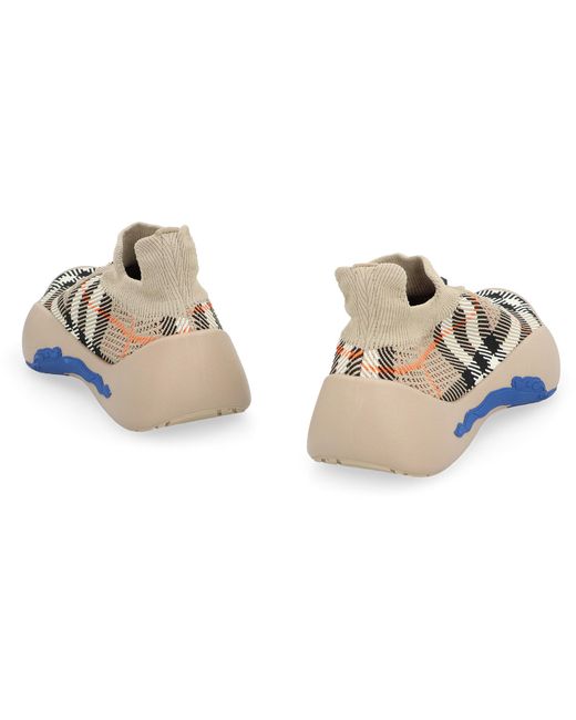 Sneakers slip-on Neptune in maglia di Burberry in Natural