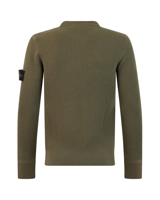 Stone Island Green Crew Neck Sweater for men