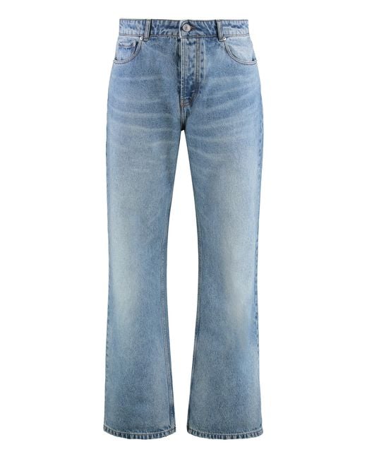 AMI Blue 5-Pocket Straight-Leg Jeans for men