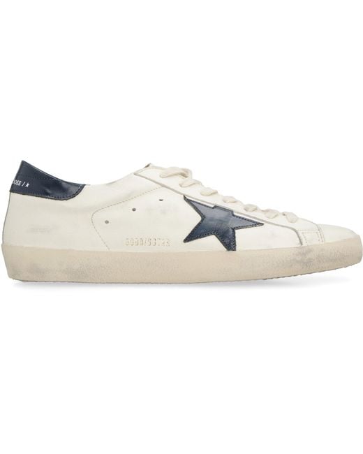 Golden Goose Deluxe Brand White Super-Star Leather Low-Top Sneakers for men