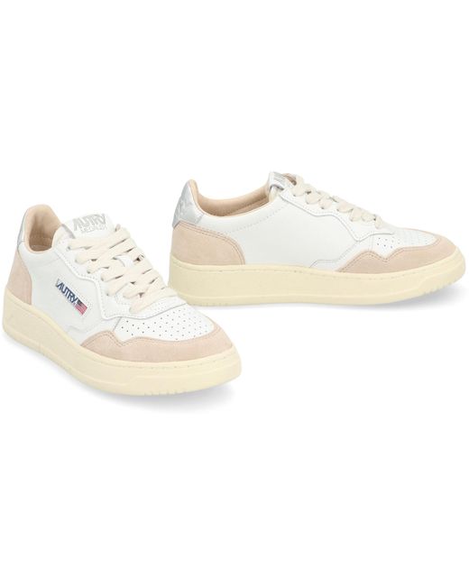 Autry White Medalist Leather Sneakers