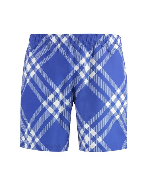 Shorts da mare stampati di Burberry in Blue da Uomo