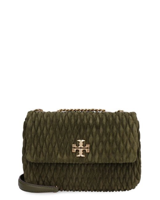 Tory Burch Kira Quilted Suede Shoulder Bag in Green Lyst UK