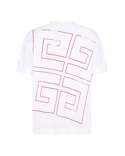 T-shirt in cotone con logo di Givenchy in White da Uomo