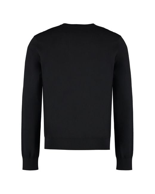 DSquared² Black Cotton V-Neck Sweater for men