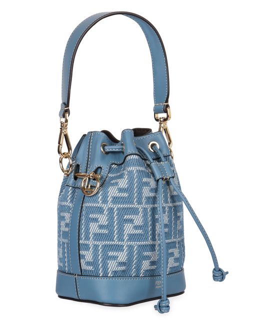 Fendi Blue Mon Tresor Mini Bucket Bag