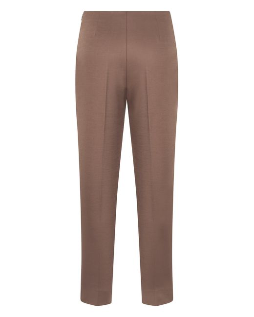 Peserico Brown Straight Cotton Elastic Pants