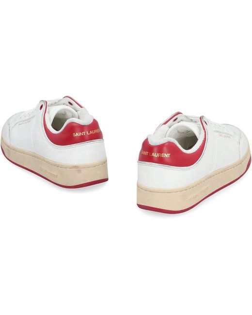 Saint Laurent White Sl/61 Leather Low-Top Sneakers for men