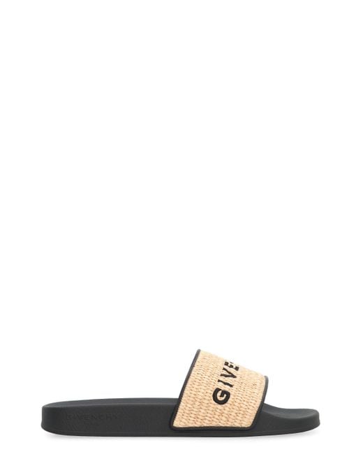 Givenchy Natural 4G Raffia Slides