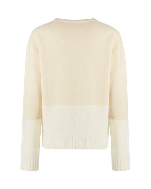 Jil Sander Natural Crew-Neck Wool Sweater