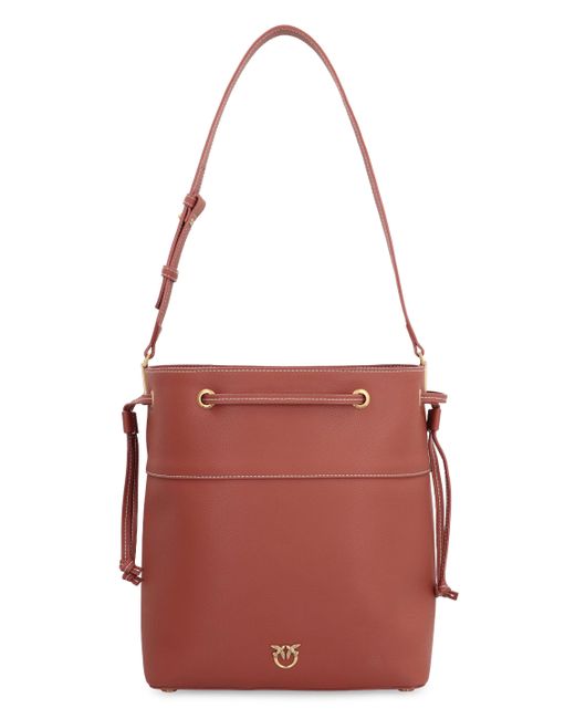 Borsa a secchiello in pelle di Pinko in Red