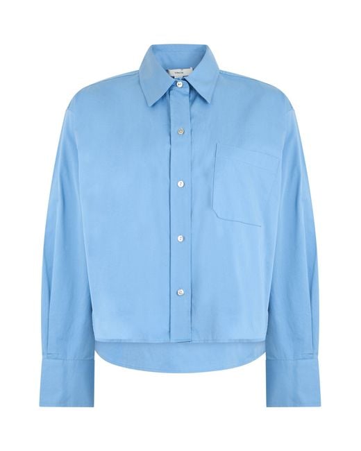 Vince Blue Cropped Shirt With Long Sleeves