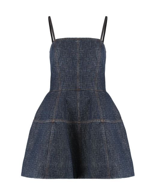 Fendi Blue Mini Denim Dress