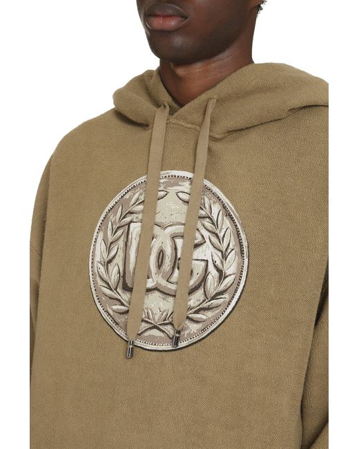 Dolce & Gabbana Brown Logo Print Hoodie for men