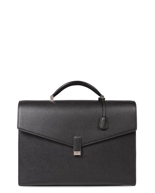 Valextra Black Iside Leather Briefcase for men