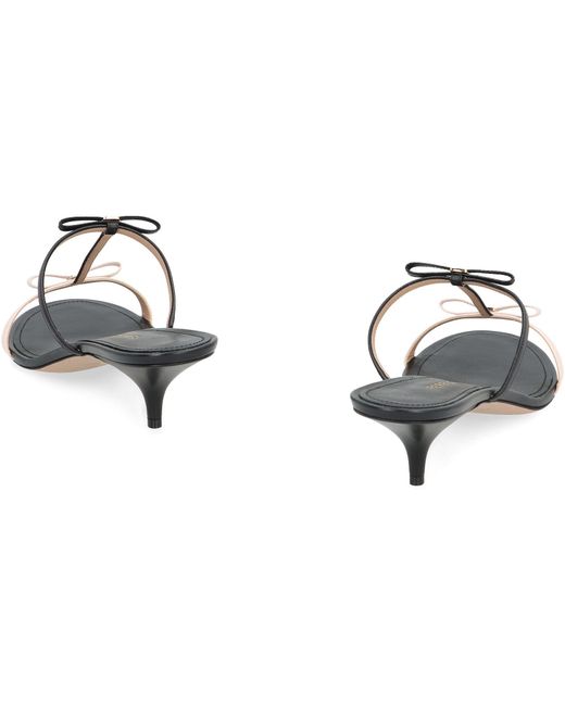 Ferragamo Black Mini Bow Leather Mules