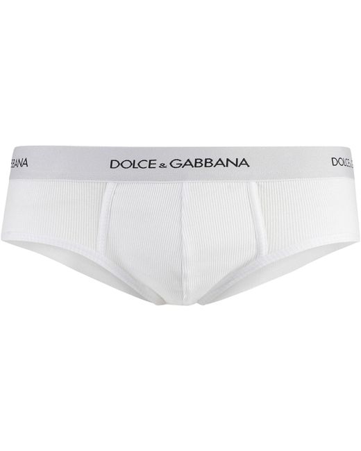 Slip tinta unita di Dolce & Gabbana in White da Uomo