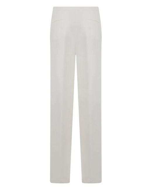 Pinko White High-Waisted Straight Pants