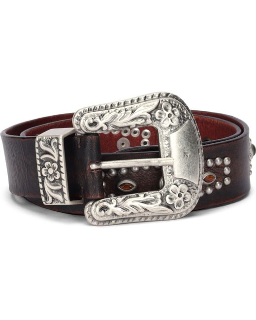 Golden Goose Deluxe Brand Gray Leather Belt With Metal Buckle