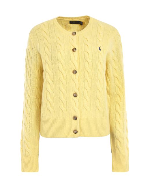 Polo Ralph Lauren Yellow Wool And Cashmere Cardigan