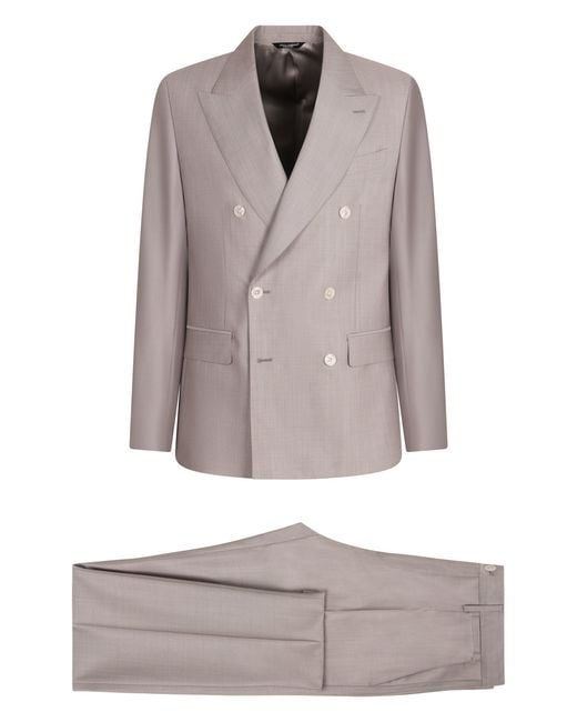 Dolce & Gabbana Brown Dolce & Gabbana Two-Piece Wool Suit for men