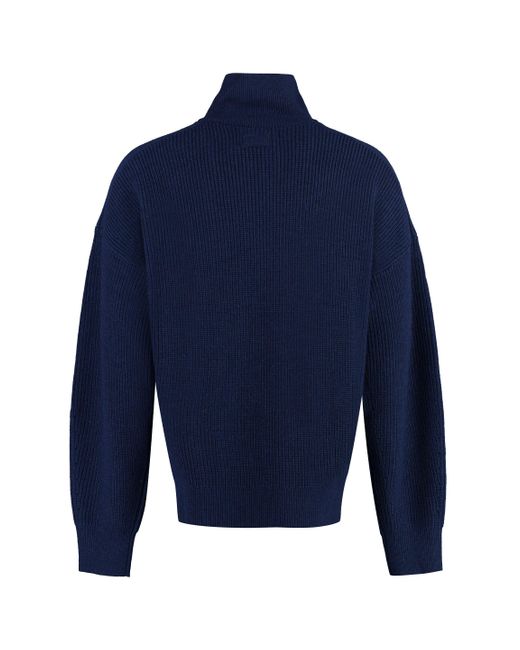 Isabel Marant Blue Benny Turtleneck Wool Pullover for men