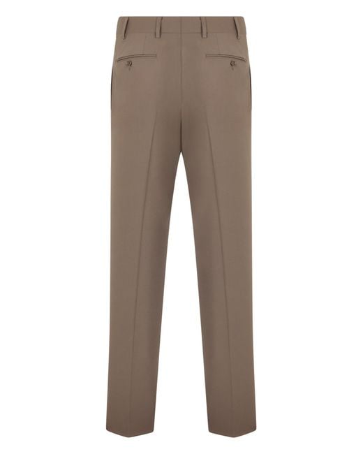 Canali Brown Straight Wool Pants for men