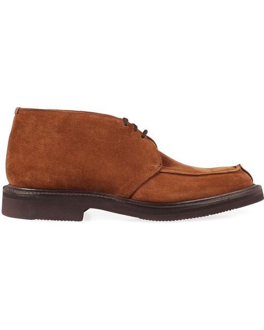 Tricker's Brown David Suede Lace-up Shoes for men