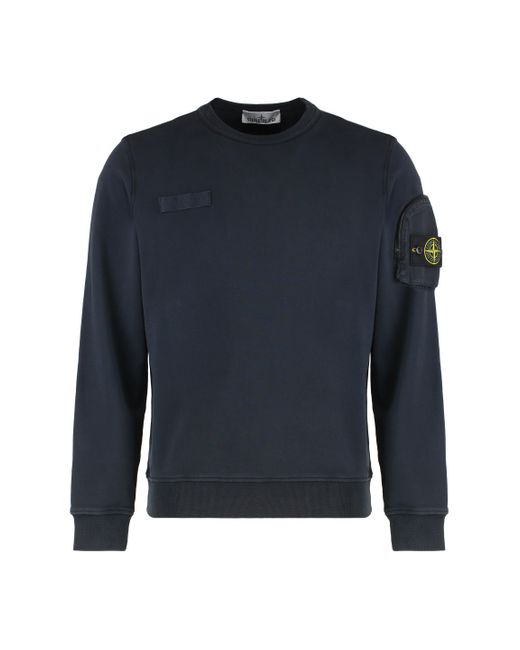 Felpa girocollo in cotone di Stone Island in Blue da Uomo