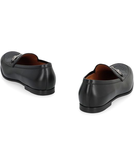 Gucci Black Leather Loafers for men