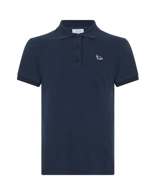Maison Kitsuné Blue Piqué Cotton Polo