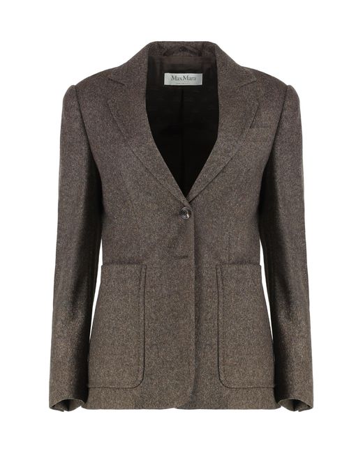 Max Mara Black Wool Tweed Jacket