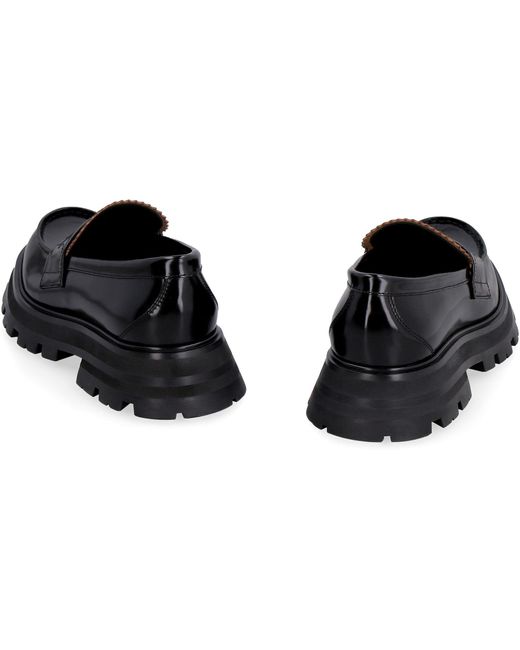 Alexander McQueen Black Wander Leather Loafers