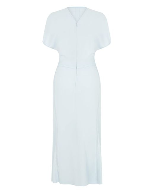 Victoria Beckham White Long Dress With Draping