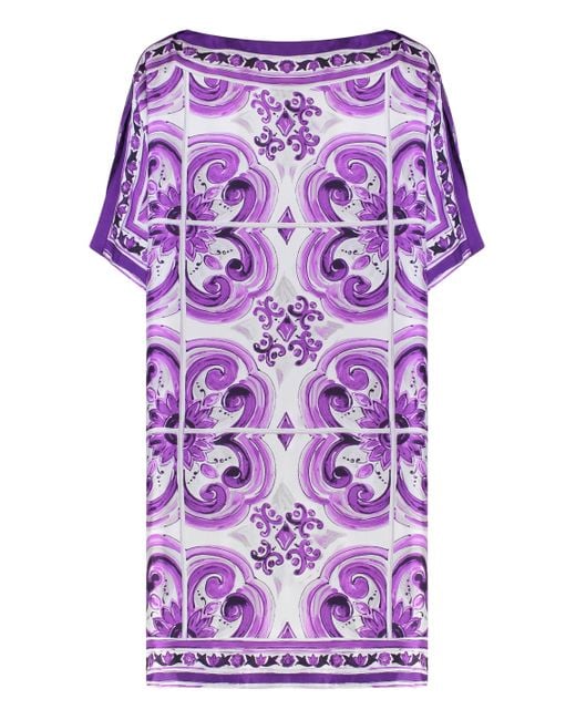 Caftan With Print-Donna di Dolce & Gabbana in Purple