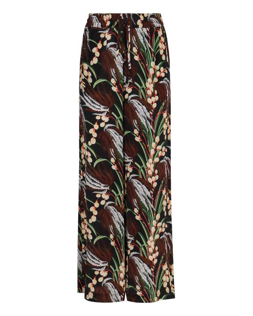 P.A.R.O.S.H. Black Printed High-Rise Trousers