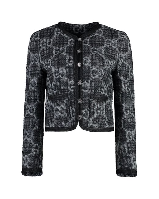 Gucci Black Jacquard Knit Jacket