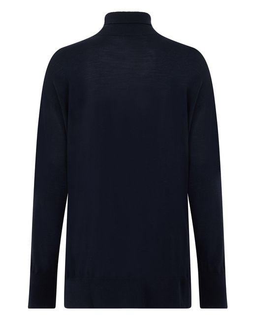 Max Mara Blue High Collar Sweater