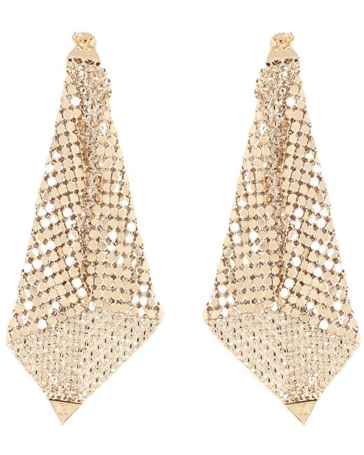 Rabanne Natural Pixel Metal Mesh Earrings
