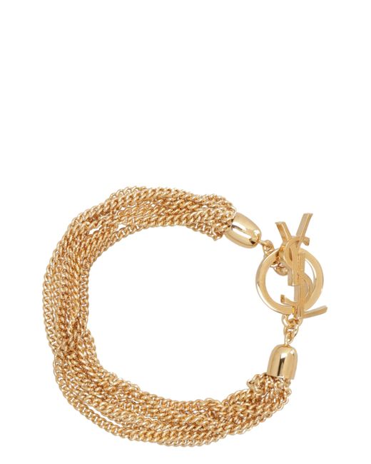 Bracciale a catena Cassandre di Saint Laurent in Metallic
