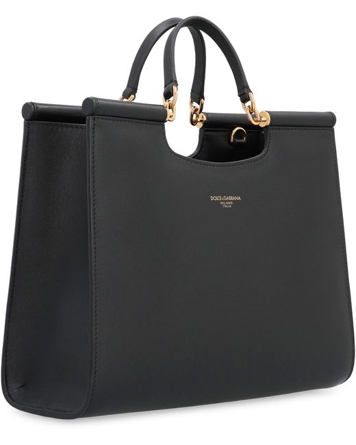 Dolce & Gabbana Black Dolce & Gabbana Small Sicily Tote Bag