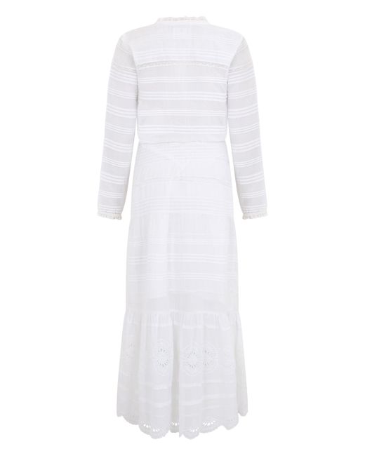 Isabel Marant White Daniva Long Sleeved V-Neck Dress