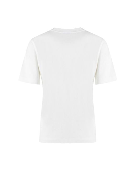 Burberry White Cotton Crew-Neck T-Shirt