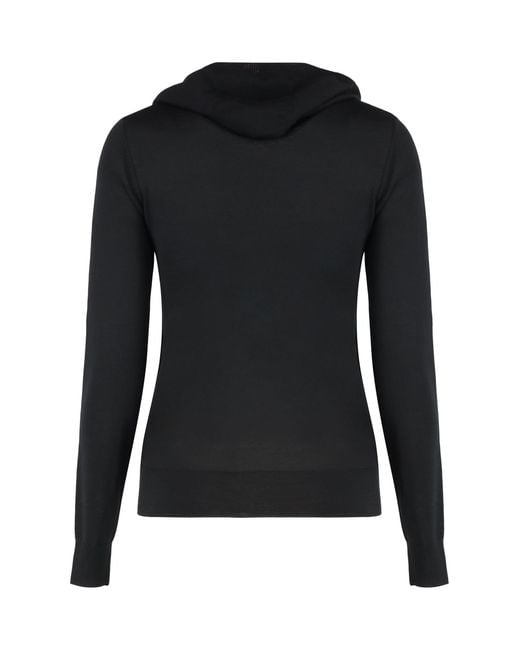 P.A.R.O.S.H. Black Linfa Knitted Hoodie
