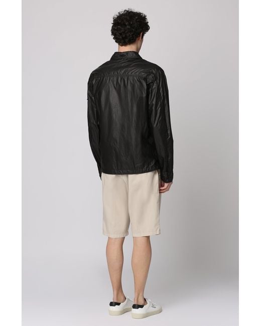 C P Company Black Technical Fabric Shirt For for men
