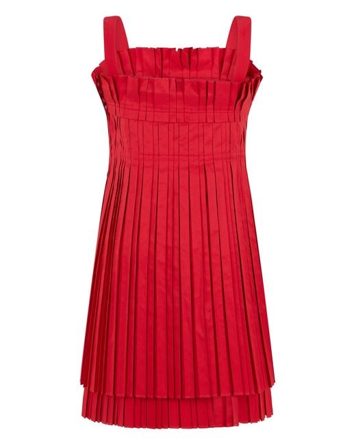 Fendi Red Pleated Short Dress