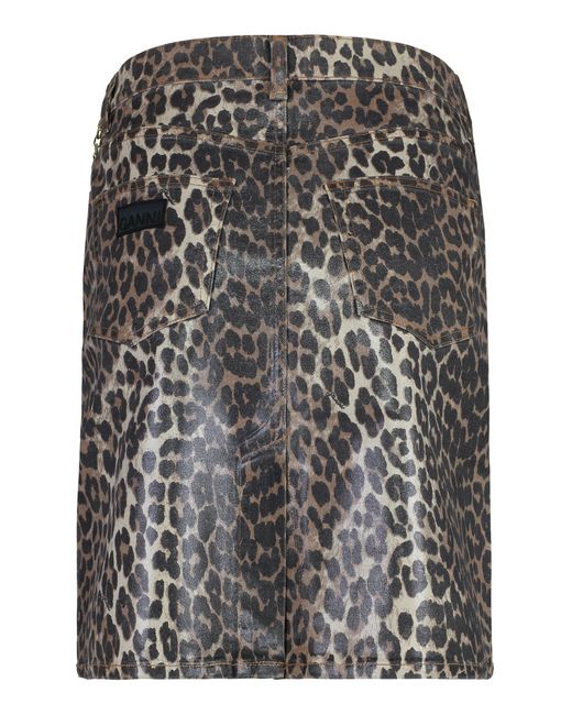 Ganni Gray Cotton Mini-Skirt